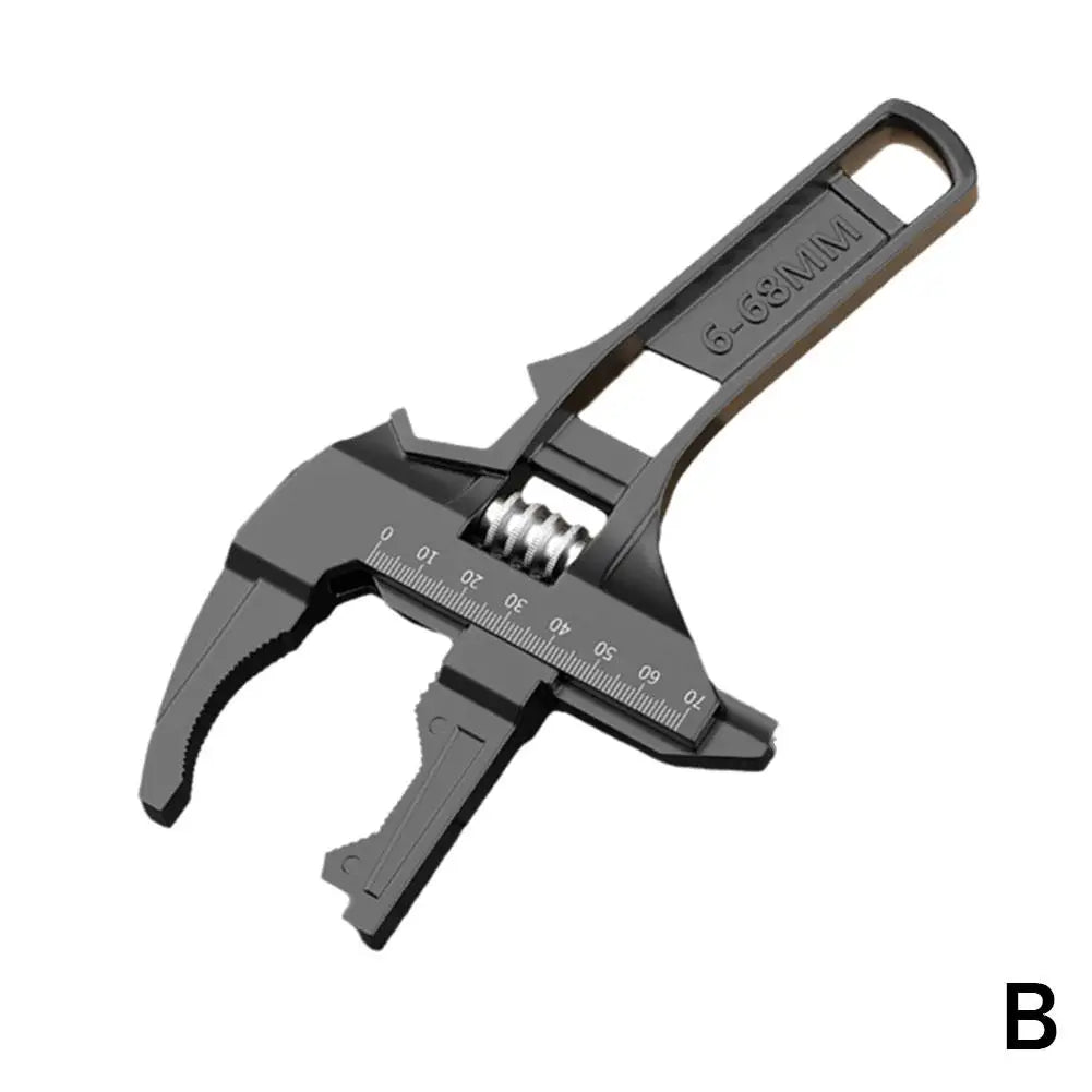 Adjustable Pipe Wrench 6-68mm | Aluminum Alloy Spanner Tool Adjustable Pipe Wrench Axl Black