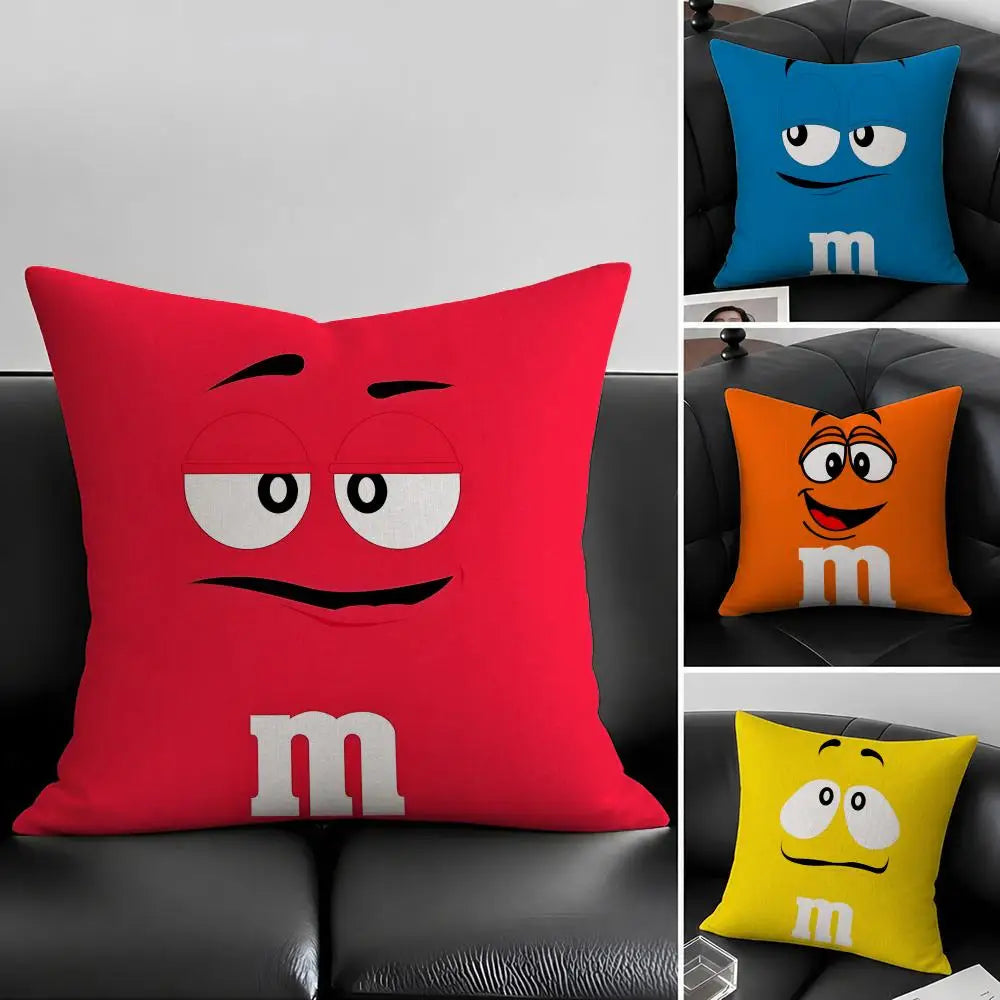 M&M's Chocolate Linen Cushion Cover – Sofa & Bedroom Decor Decorative Cushion Cover Axl