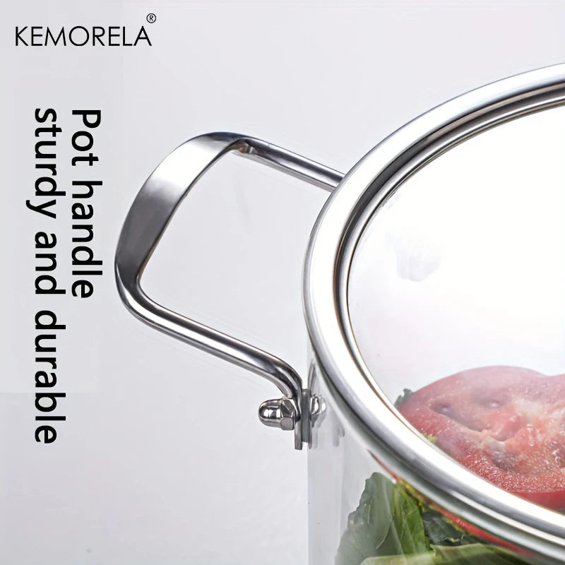 KEMORELA Borosilicate Glass Cooking Pot 2.5L/3.5L with Lid Glass Cooking Pot Axl