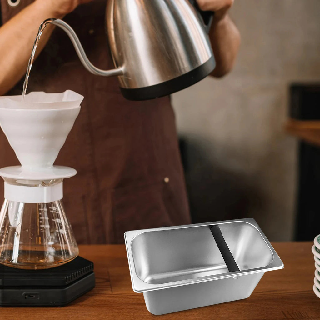 Stainless Steel Coffee Knock Box – Espresso Grounds Waste Bin Coffee Knock Box Axl