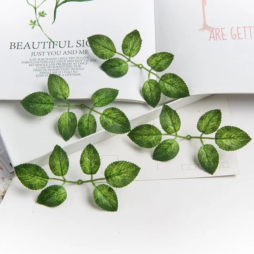 Artificial Silk Rose Leaves for Wedding, DIY & Home Decor Artificial Silk Leaves Axl