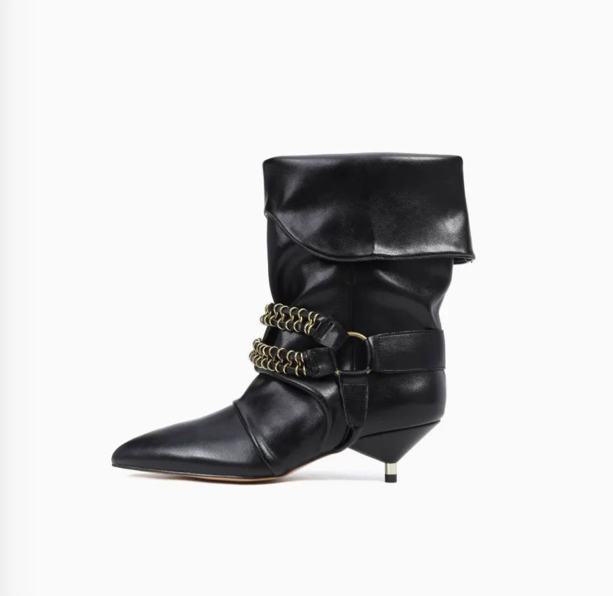 Women's Retro Pointed Toe Kitten Heel Ankle Boots | Suede Women's Ankle Boots Axl black 39