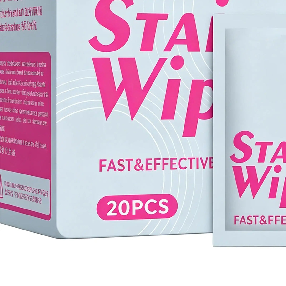 Stain Remover Wipes 20-Pack – No-Rinse Individually Wrapped Stain Remover Wipes Axl