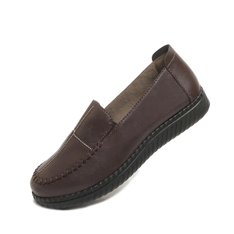 YBQJOO Women's Slip-On Loafers – Lightweight Casual Flat Shoes Women's Flat Loafers Axl Brown 35