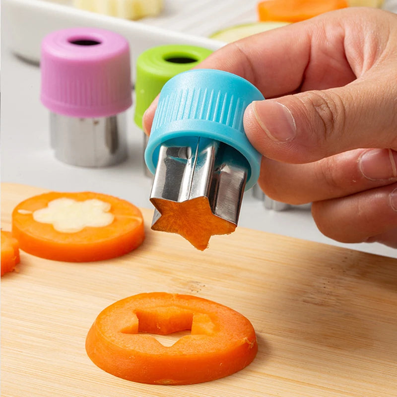 3-Piece Star & Heart Fruit Vegetable Cutter Set – Stainless Steel Fruit Vegetable Cutter Axl