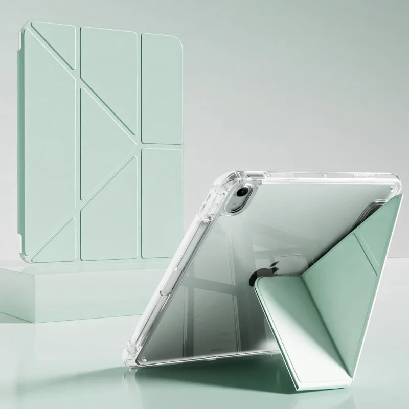 Y-Shaped Trifold Stand iPad Case – Air, Pro, Mini Cover iPad Stand Case Axl light green 10th Gen 10.9inch
