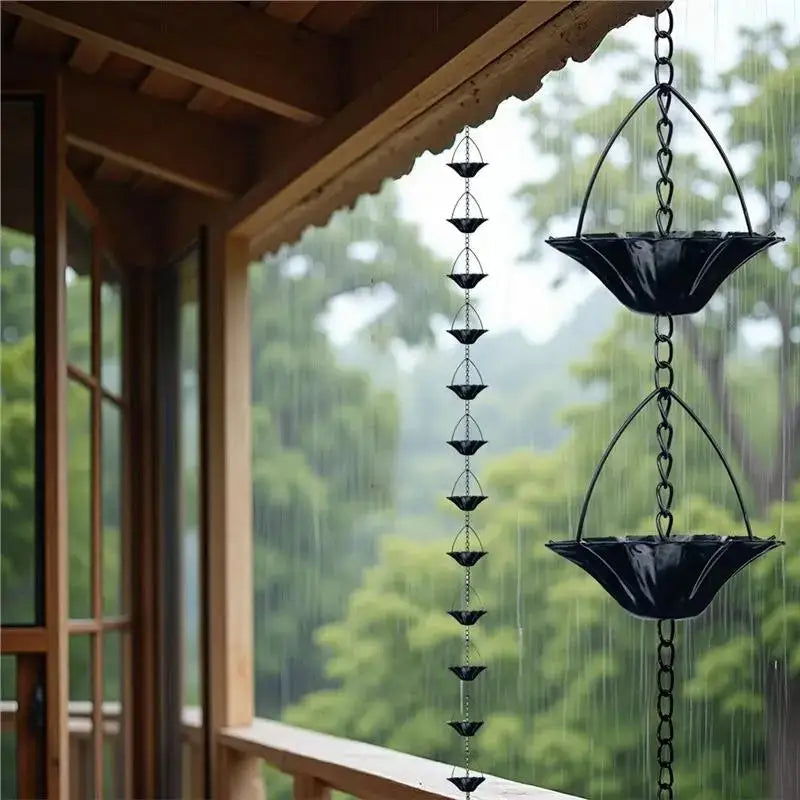 Japanese Style Metal Rain Chain – Outdoor Gutter Drainage Decor Decorative Rain Chain Axl
