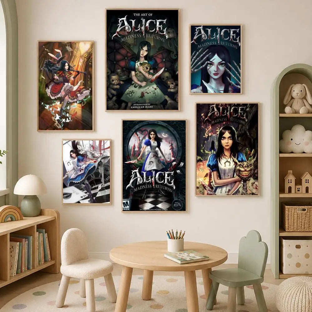 Alice Madness Returns HD PVC Wall Poster – Self-Stick Decor Wall Art Poster Axl