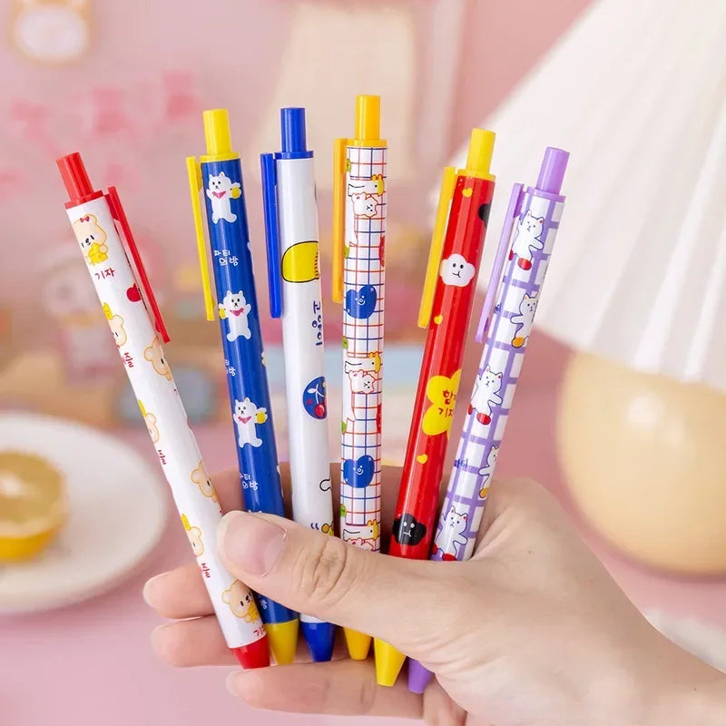 10-Pack Christmas Cartoon Gel Pens 0.5mm Black Ink | Press Pens Gel Pen Set Axl black C-10PC mix