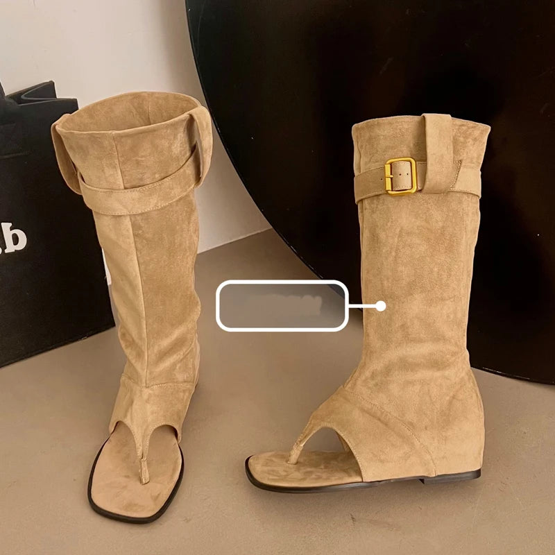 Women's Open Toe Wedge Ankle Boots – Buckle Strap Booties Wedge Ankle Boots Axl