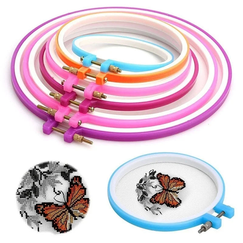 5-Piece Plastic Embroidery Hoop Set | Cross Stitch Ring Frames Embroidery Hoop Set Axl Default Title