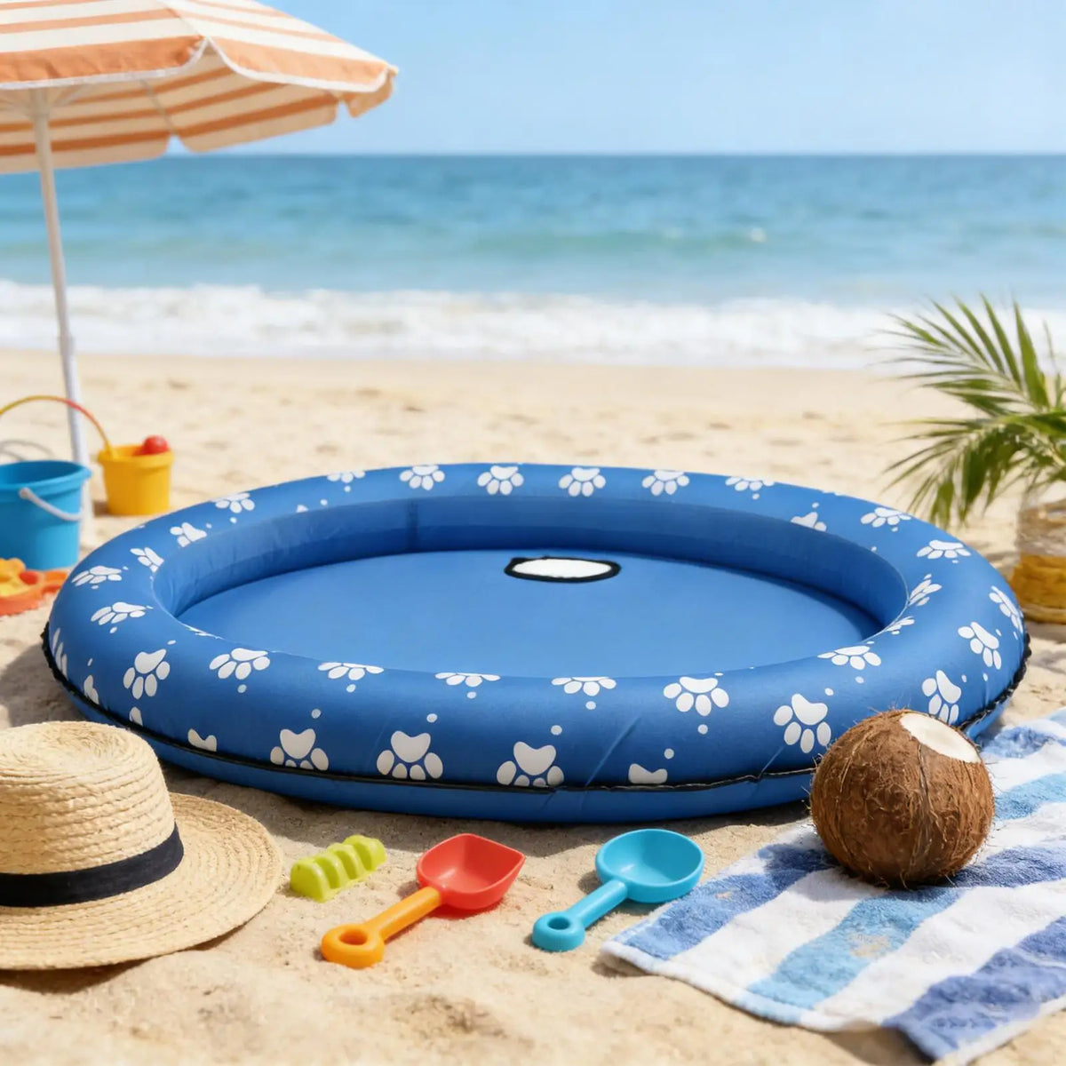 Inflatable Dog Pool Float – Foldable Pet Raft for All Sizes Inflatable Pet Float Axl
