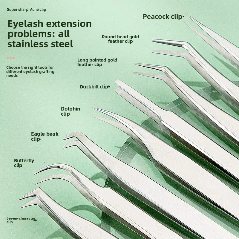 Lash Extension Tweezers – Curved Precision Stainless Steel Tool Lash Extension Tweezers Axl