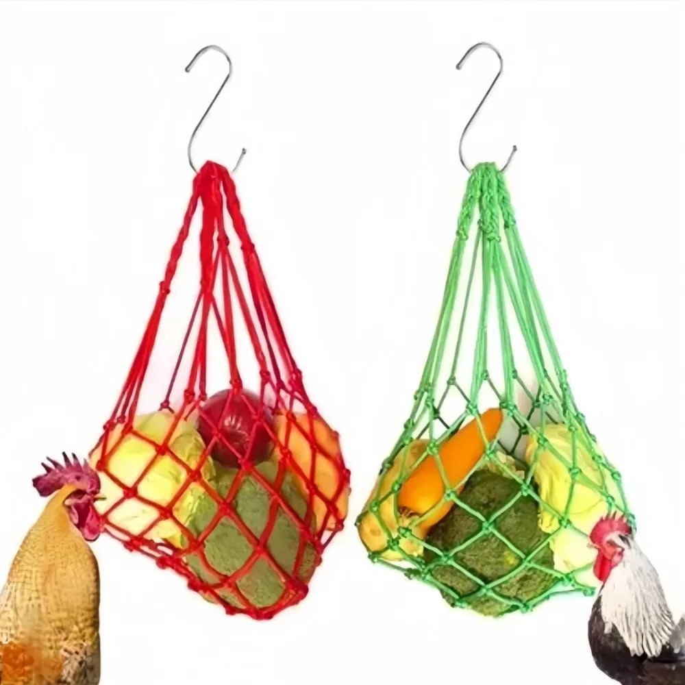 Hanging Poultry Feeder Net Bag – Reusable Mesh with Hook Poultry Feeder Bag Axl