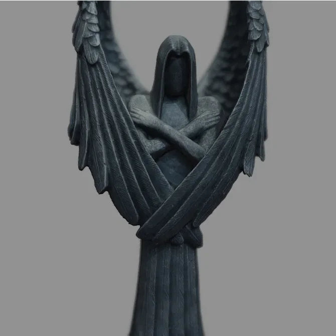 Fallen Angel Cthulhu Faceless Lucifer Resin Statue | Dark Decor Resin Decorative Statue Axl Light Grey