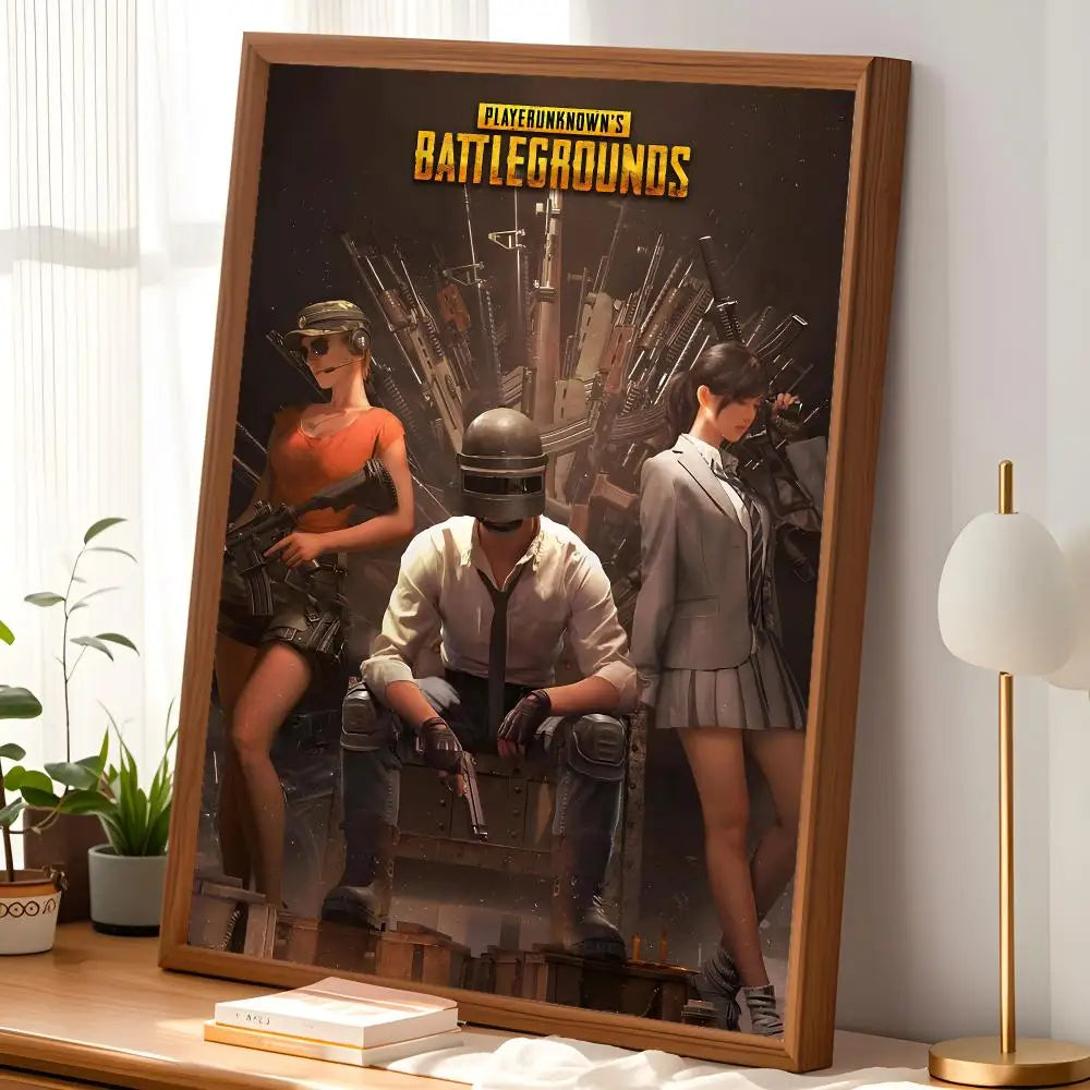 PUBG Battlegrounds HD Wall Poster | Self-Stick Waterproof Art Gaming Wall Poster Axl