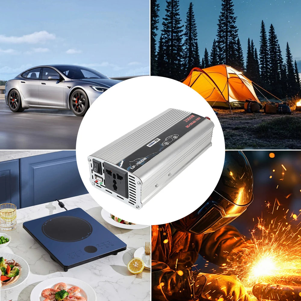 2000W Car Power Inverter 12V to 220V Pure Sine Wave + USB Car Power Inverter Axl