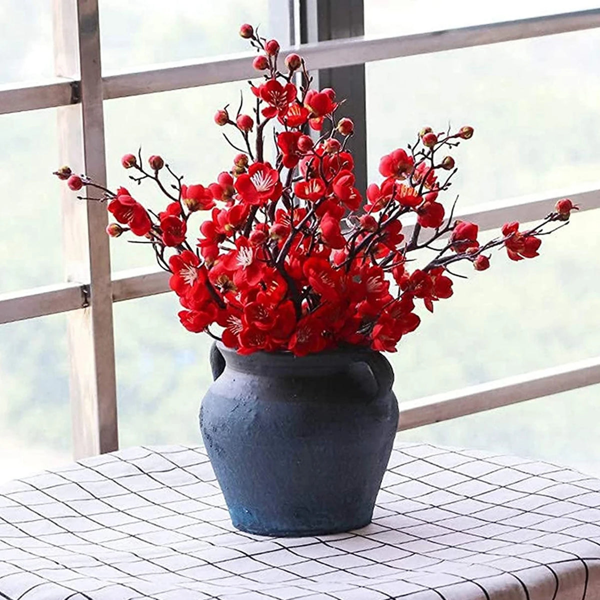 Silk Plum Blossom Branch – Artificial Spring Flower Decor Artificial Flower Branch Axl