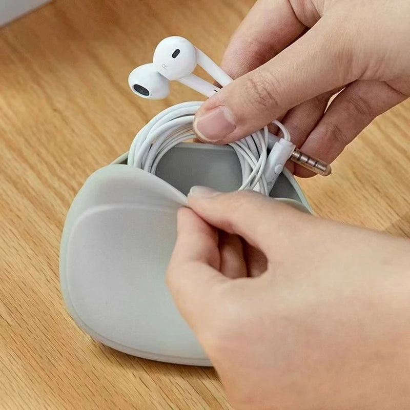 Silicone Earphone & Cable Storage Box – Portable Travel Organizer Cable Storage Organizer Axl