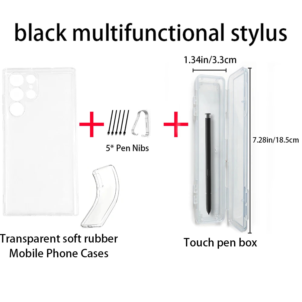 Samsung Galaxy S22 Ultra Stylus Pen, Tip Nibs & TPU Case Phone Stylus & Case Axl Black