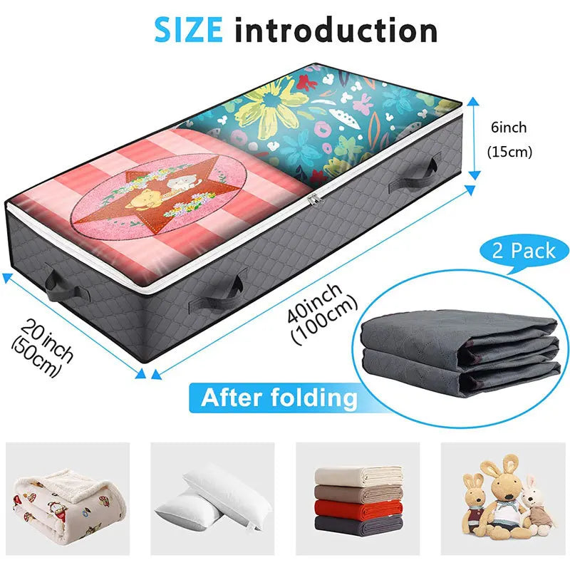 Underbed Storage Bag – Foldable Dustproof Quilt Organizer Underbed Storage Bag Axl