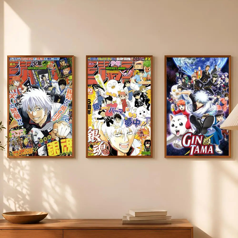 Gintama Anime Self-Stick Wall Poster – HD Waterproof Print Anime Wall Poster Axl