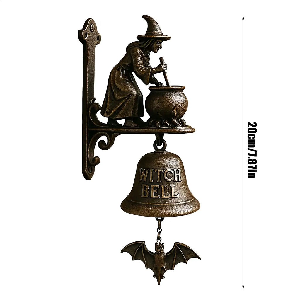 Witch Dachshund Outdoor Dinner Bell | Retro Farmhouse Door Chime Decorative Door Bell Axl