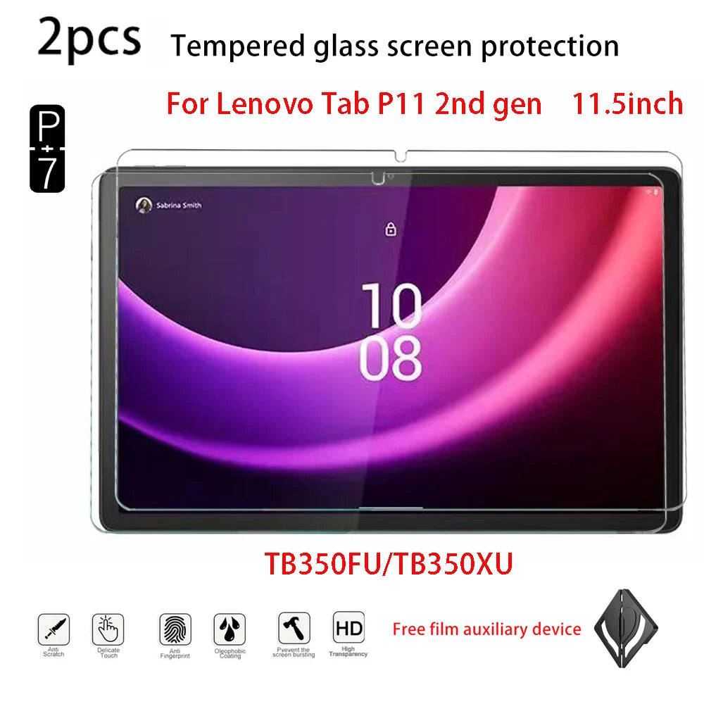 2-Pack Tempered Glass Screen Protector for Lenovo Tab M10 M11 P11 P12 Tablet Screen Protector Axl for P11 2nd gen 11.5