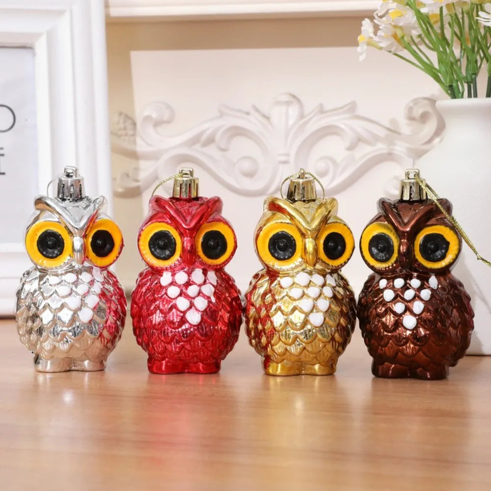 4-Pack Electroplated Owl Christmas Tree Ornaments | DIY Crafts Christmas Ornaments Axl