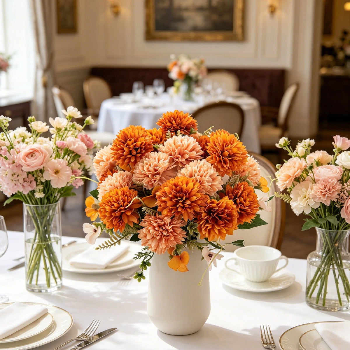 Silk Ball Chrysanthemum Artificial Flowers – Wedding & Home Decor Artificial Silk Flowers Axl