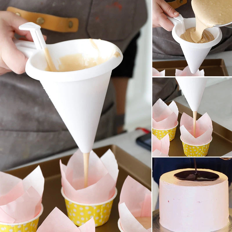 Adjustable Cream Funnel Batter Dispenser for Cakes & Chocolate Baking Dispenser Funnel Axl
