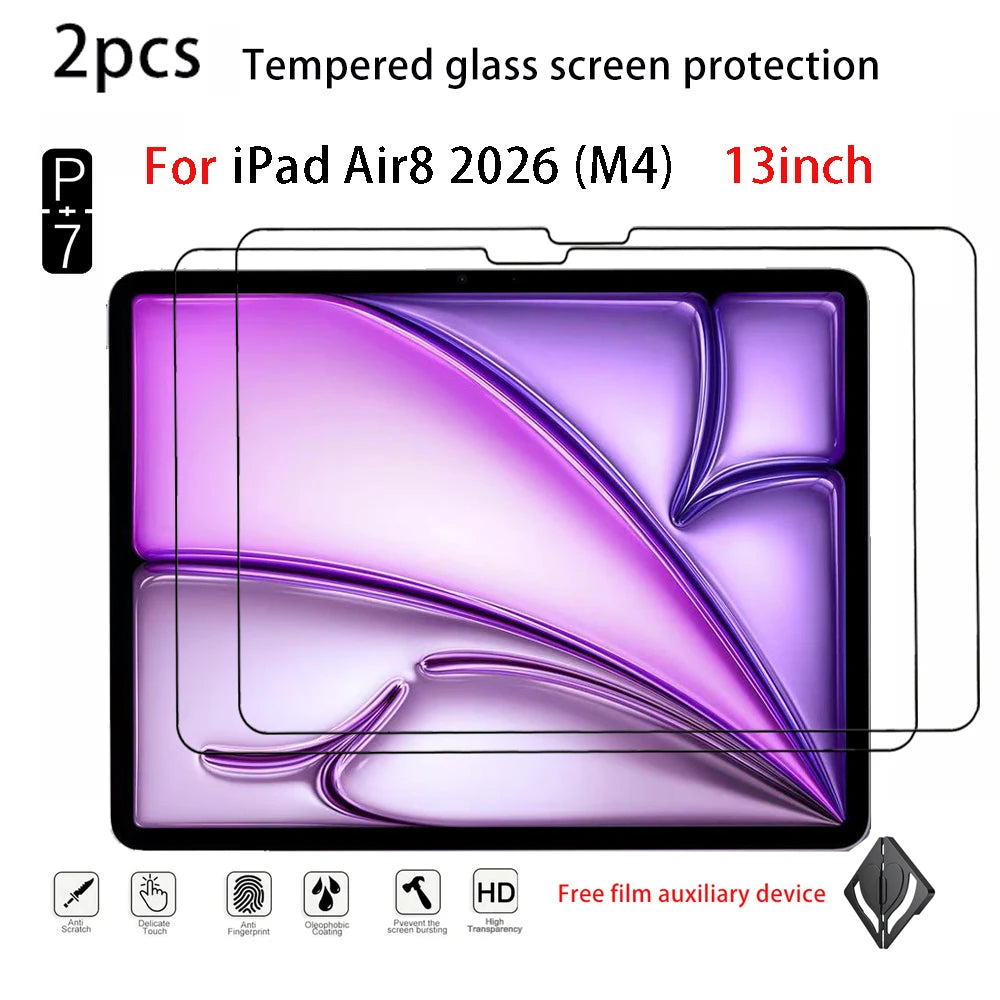2-Pack iPad Tempered Glass Screen Protector – Pro, Air & 10th Gen Tablet Screen Protector Axl for air13(M4) 13INCH