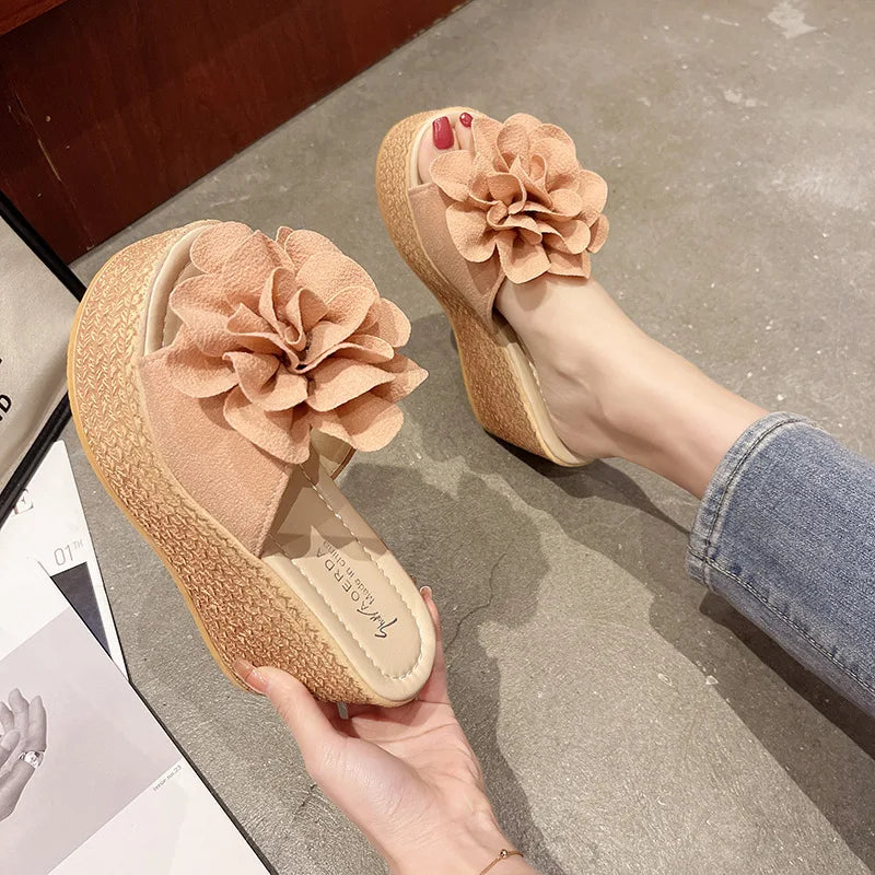 Women's Wedge Platform Sandals – Floral Slip-On Summer Shoes Wedge Platform Sandals Axl Pink 41