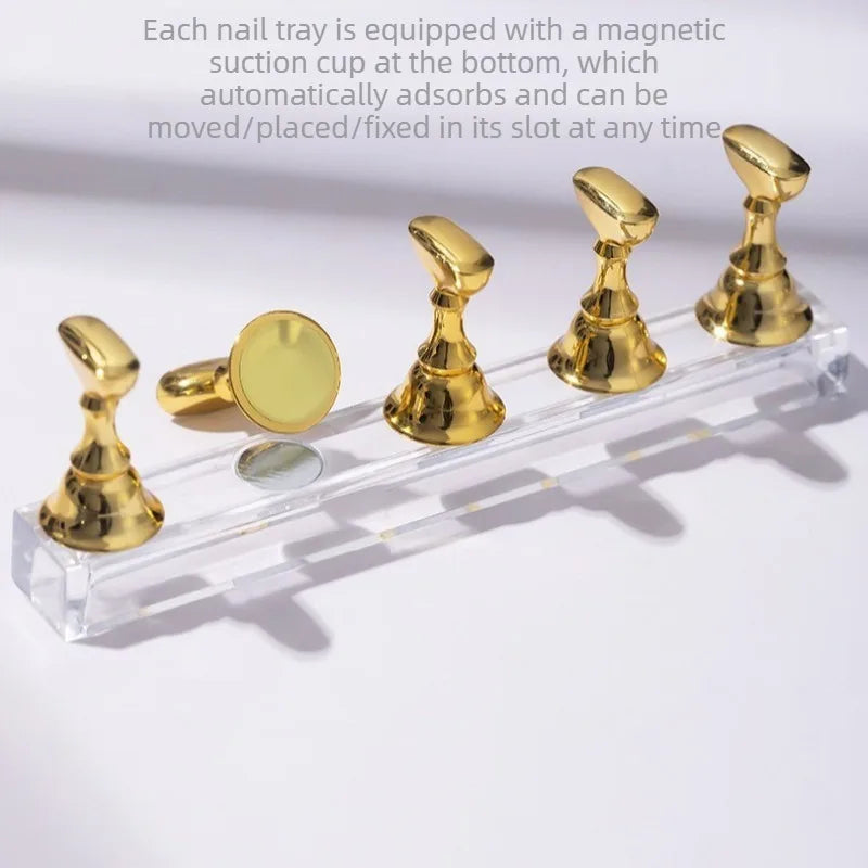 Magnetic Nail Tip Display Stand – Gold, Silver & Rose Gold Nail Display Stand Axl