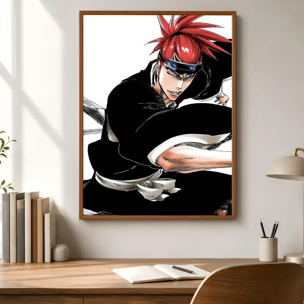 Renji Abarai Anime Poster – Waterproof Self-Adhesive Wall Art Anime Wall Poster Axl