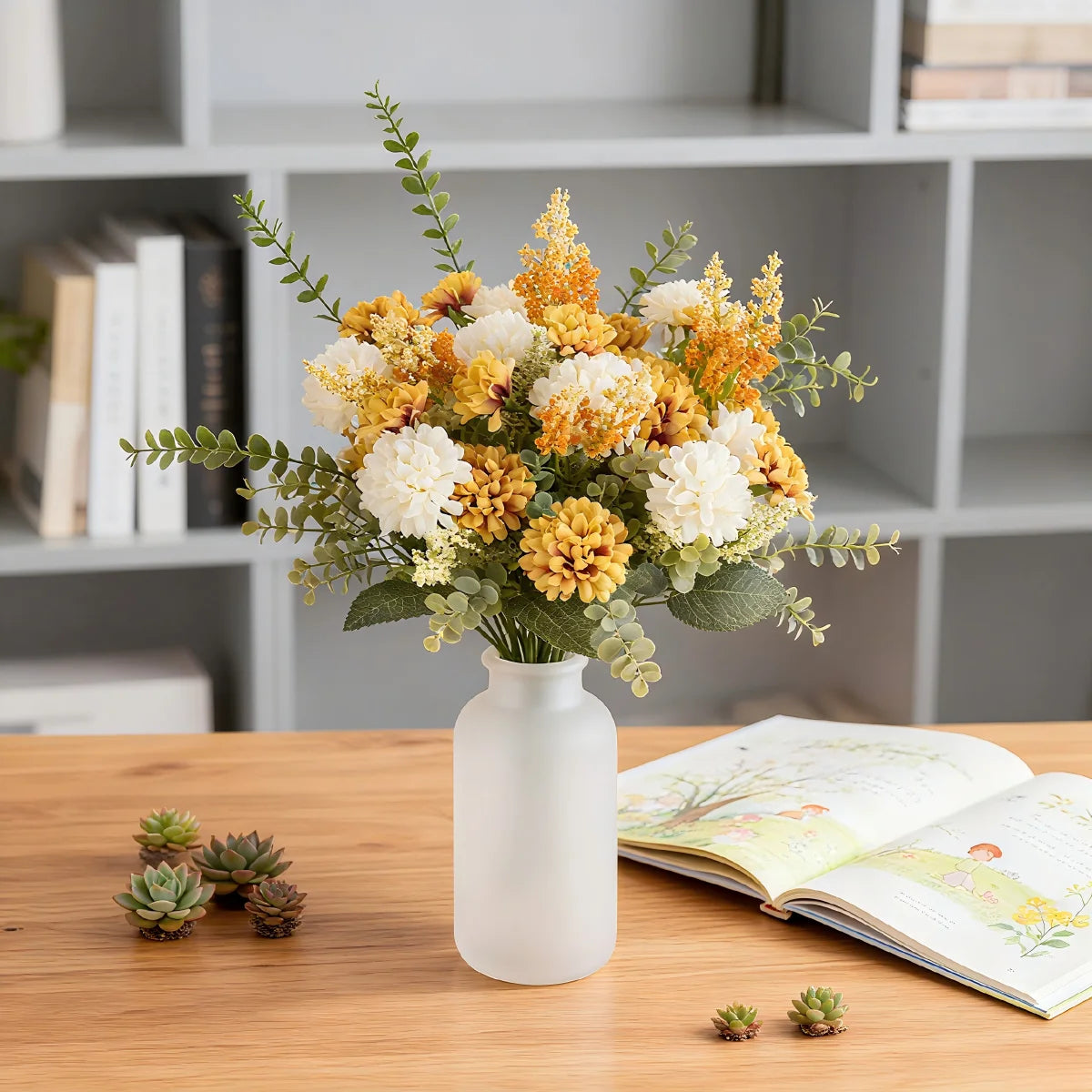 Silk Chrysanthemum Artificial Flower Bouquet – Wedding & Home Décor Artificial Flower Bouquet Axl