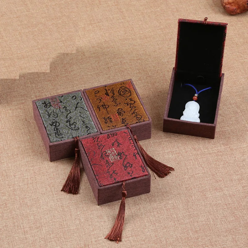 Chinese Style Mini Jewelry Tin Box – Linen Drawer Organizer Jewelry Storage Box Axl