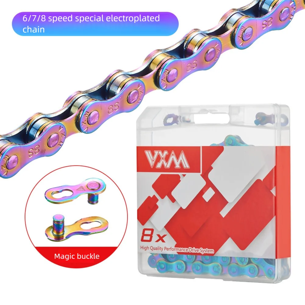 Ultralight Colorful Bike Chain 8/9/10/11 Speed Anti-Rust 116L MTB Bicycle Chain Axl 6-7-8Speed