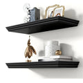 Wooden Double-Tier Wall Storage Rack – Minimalist Home Organizer Wall Storage Rack Axl Black 2-piece