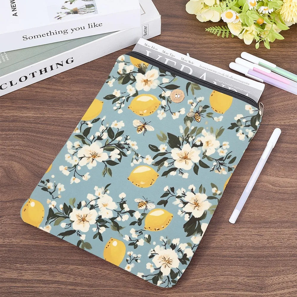 Polyester Book Cover Notebook Wrap with Button – Lemon Print Notebook Cover Wrap Axl
