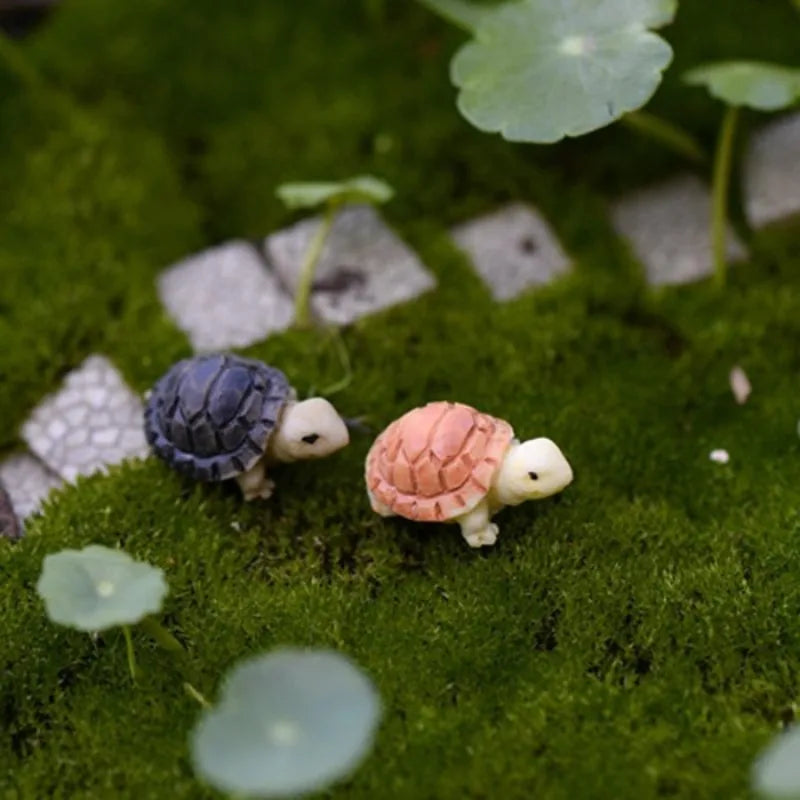 10 PCS Mini Resin Turtle Figurines – Micro Landscape Garden Decor Garden Figurines Axl