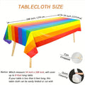 Rainbow Stripe Disposable Tablecloth – Thick Durable PVC Cover Disposable Tablecloth Axl 1pc 137x274cm