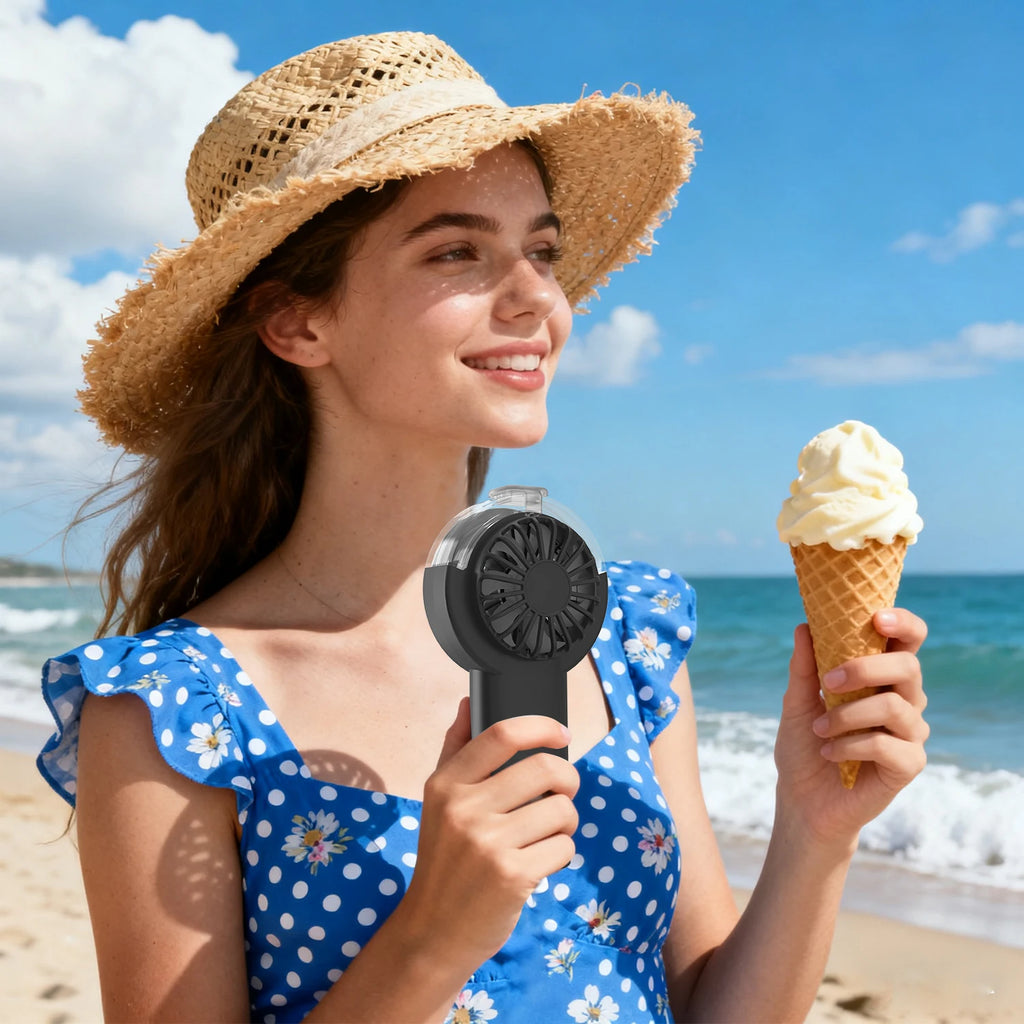 Handheld Misting Fan – 100 Speeds & Power Bank Function Handheld Misting Fan Axl