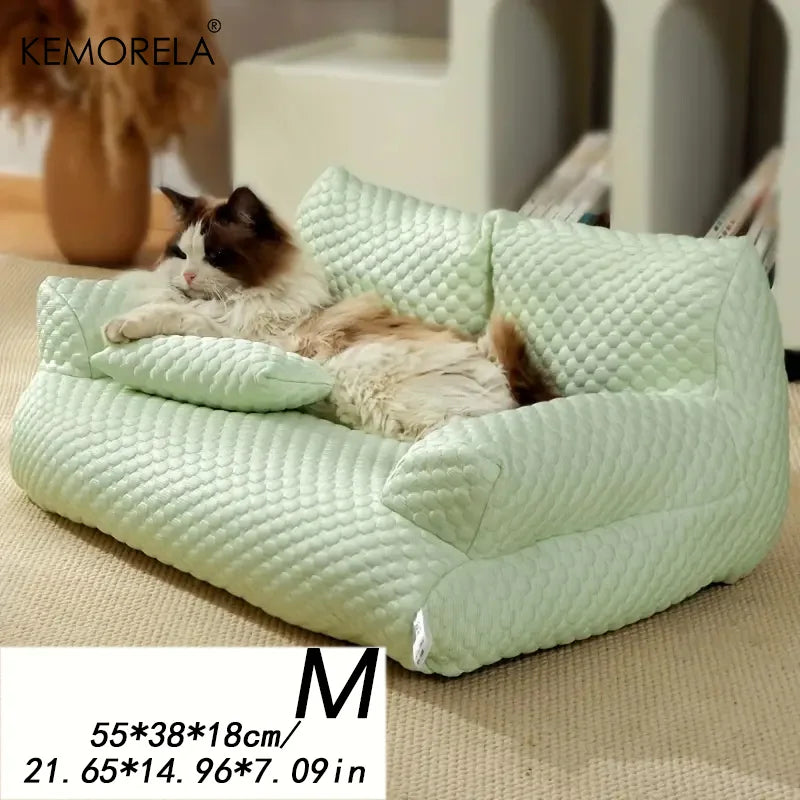 KEMORELA Washable All-Season Pet Sofa Bed – Dogs & Cats Pet Sofa Bed Axl Green M