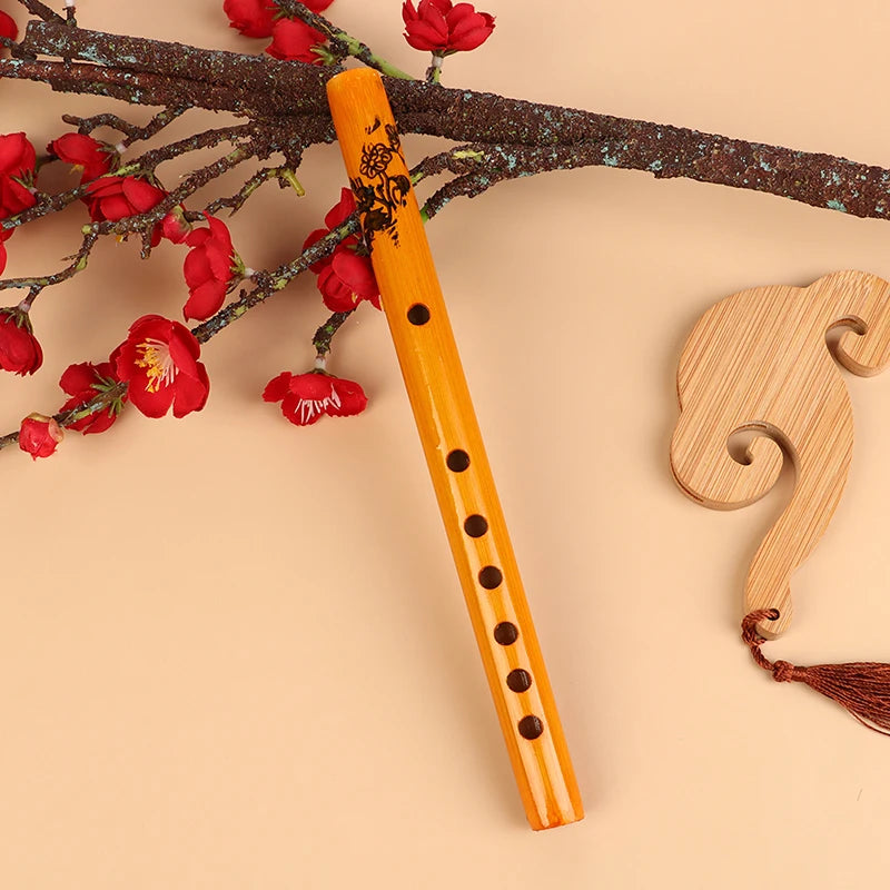 Chinese 6-Hole Bamboo Flute – Vertical Wind Instrument for Beginners Bamboo Flute Axl