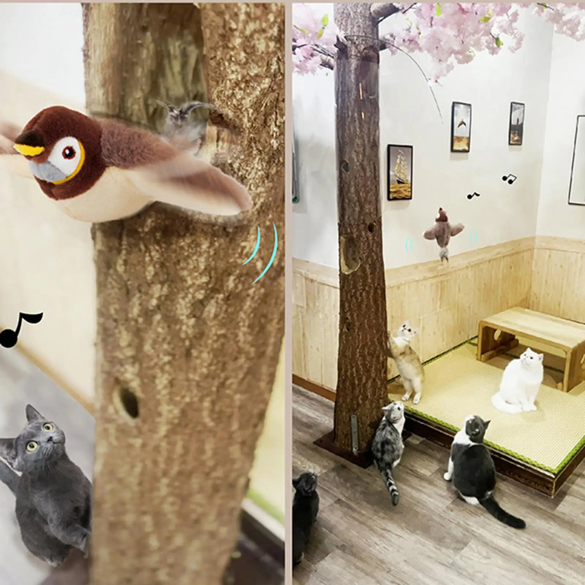 Flapping Wings Sparrow Cat Toy – Chirping Interactive Plush Interactive Cat Toy Axl