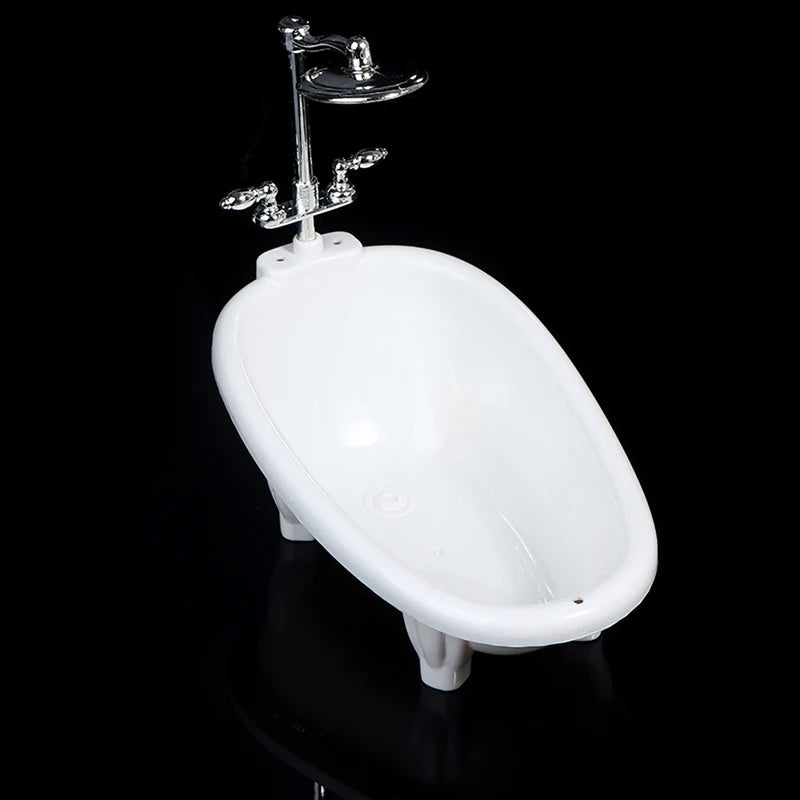 Dollhouse Miniature Bathtub – 1/6 Scale Bathroom Furniture Toy Dollhouse Accessory Axl