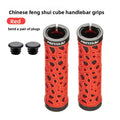 MTB Dual Lock-On Bike Handlebar Grips – Rubber & Aluminum Bike Handlebar Grips Axl Red