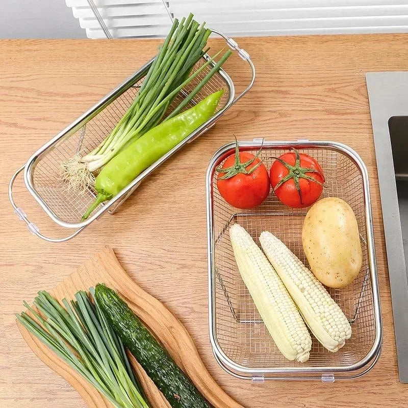 Expandable Stainless Steel Sink Colander & Drain Basket Sink Colander Basket Axl