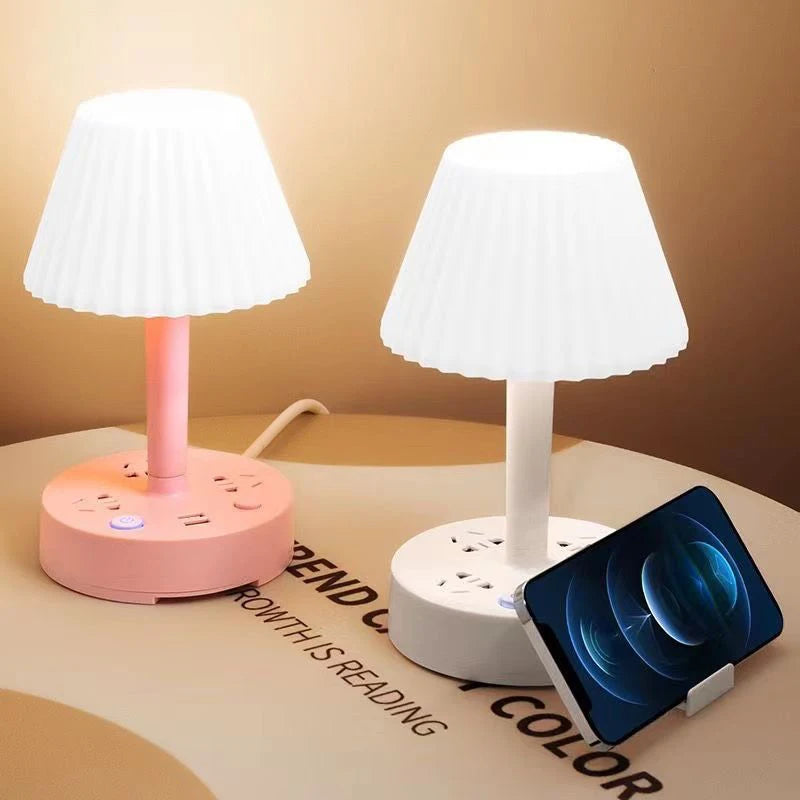 Desk Lamp with 3 AC Outlets, Dual USB Ports & Phone Holder Desk Lamp Axl